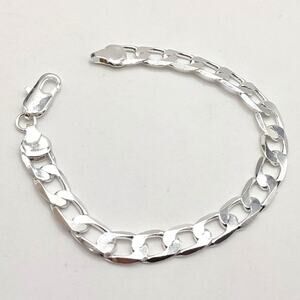 925 Silver Bracelet 6mm Cuban Style Chain Jewelry Anniversary Birthday Gift NEW!